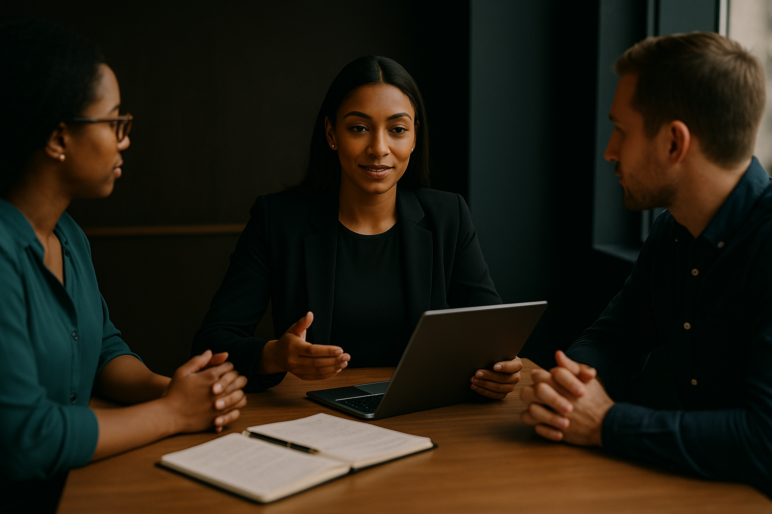 Futuristic abstract of agreements and collaboration